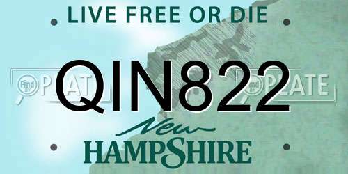 QIN822 New Hampshire License Plate