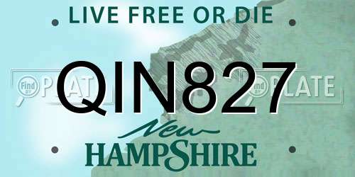 QIN827 New Hampshire License Plate