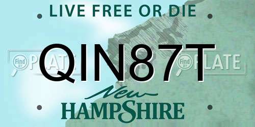 QIN87T New Hampshire License Plate
