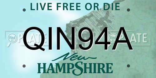 QIN94A New Hampshire License Plate