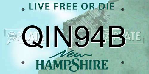 QIN94B New Hampshire License Plate