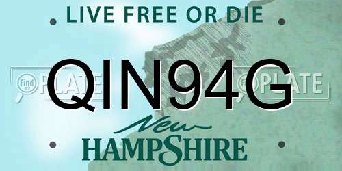 QIN94G New Hampshire License Plate