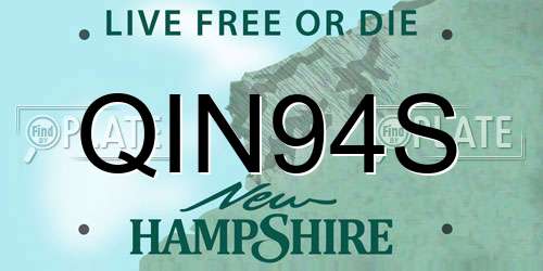 QIN94S New Hampshire License Plate