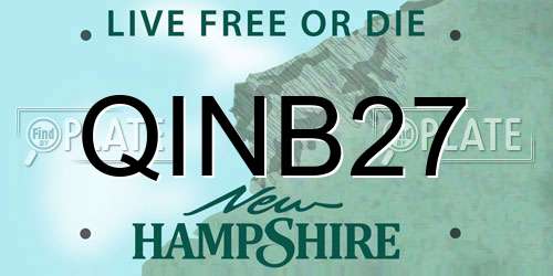 QINB27 New Hampshire License Plate