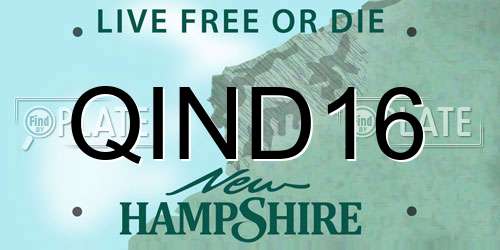 QIND16 New Hampshire License Plate