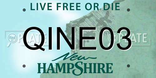 QINE03 New Hampshire License Plate