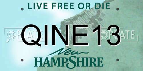 QINE13 New Hampshire License Plate