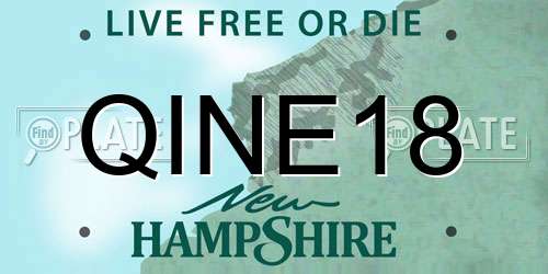 QINE18 New Hampshire License Plate