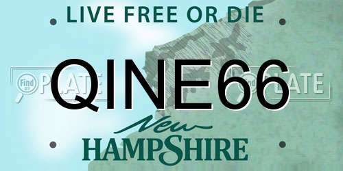 QINE66 New Hampshire License Plate