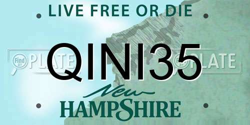 QINI35 New Hampshire License Plate