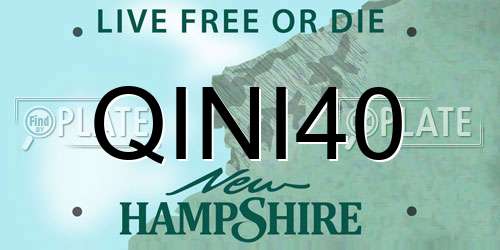 QINI40 New Hampshire License Plate