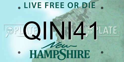 QINI41 New Hampshire License Plate