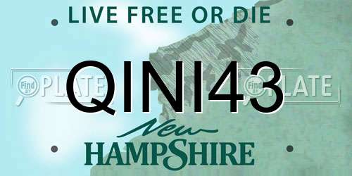 QINI43 New Hampshire License Plate