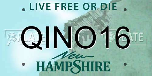 QINO16 New Hampshire License Plate