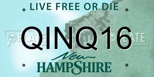 QINQ16 New Hampshire License Plate