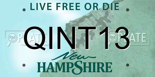 QINT13 New Hampshire License Plate