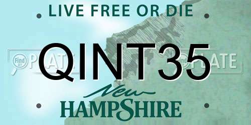 QINT35 New Hampshire License Plate