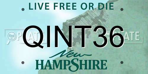 QINT36 New Hampshire License Plate