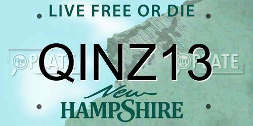 QINZ13 New Hampshire License Plate