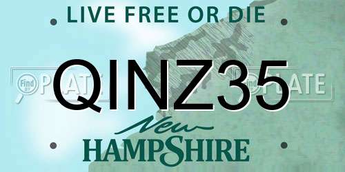 QINZ35 New Hampshire License Plate