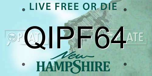 QIPF64 New Hampshire License Plate