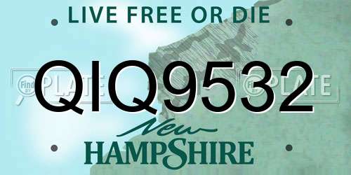 QIQ9532 New Hampshire License Plate