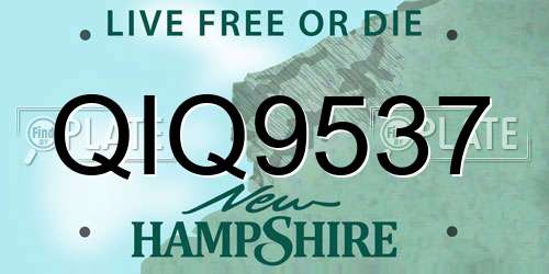 QIQ9537 New Hampshire License Plate