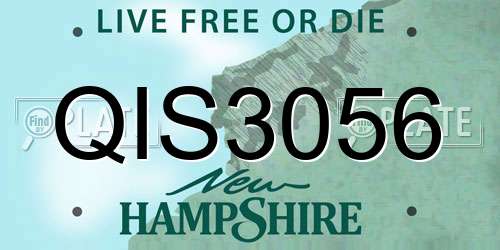 QIS3056 New Hampshire License Plate