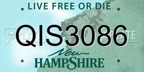 QIS3086 New Hampshire License Plate