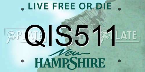QIS511 New Hampshire License Plate