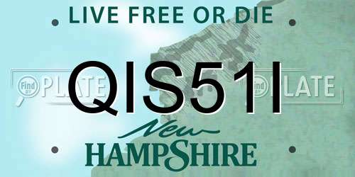 QIS51I New Hampshire License Plate