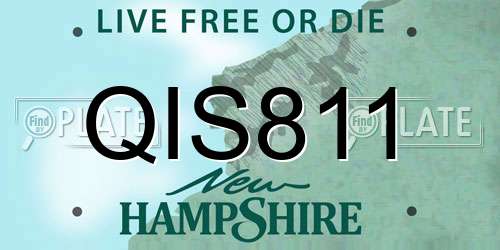 QIS811 New Hampshire License Plate