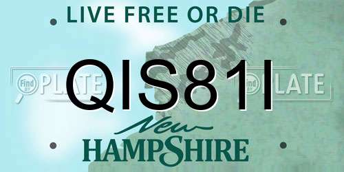 QIS81I New Hampshire License Plate