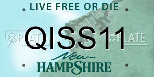 QISS11 New Hampshire License Plate