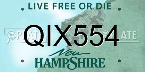 QIX554 New Hampshire License Plate