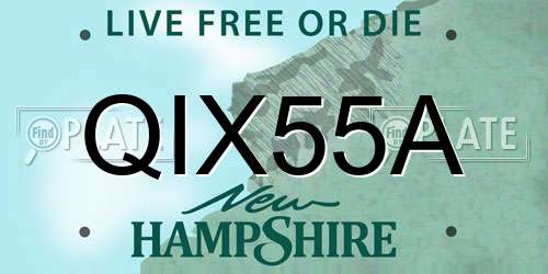 QIX55A New Hampshire License Plate