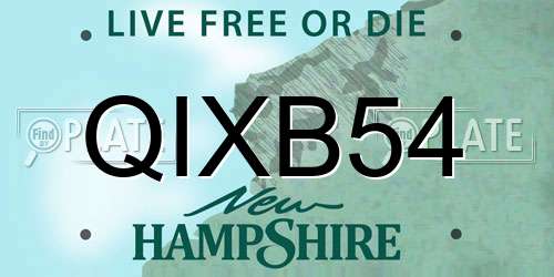 QIXB54 New Hampshire License Plate