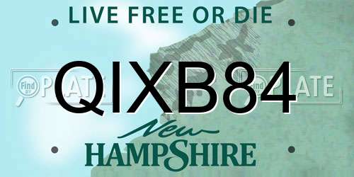 QIXB84 New Hampshire License Plate