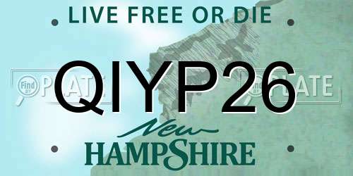 QIYP26 New Hampshire License Plate