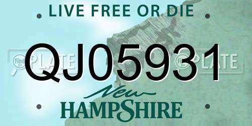 QJ05931 New Hampshire License Plate