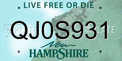 QJ0S931 New Hampshire License Plate