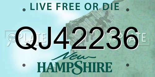 QJ42236 New Hampshire License Plate