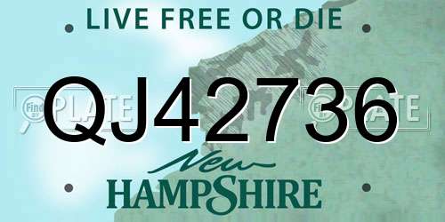 QJ42736 New Hampshire License Plate