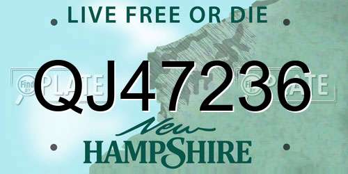 QJ47236 New Hampshire License Plate