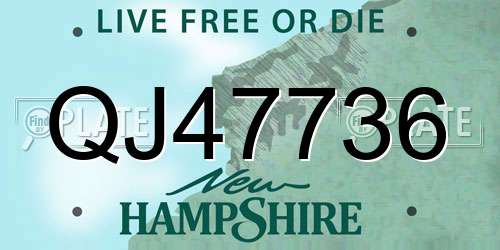 QJ47736 New Hampshire License Plate