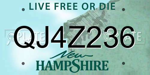 QJ4Z236 New Hampshire License Plate