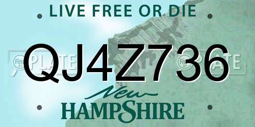 QJ4Z736 New Hampshire License Plate