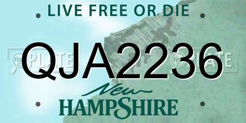 QJA2236 New Hampshire License Plate