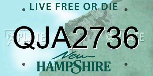 QJA2736 New Hampshire License Plate