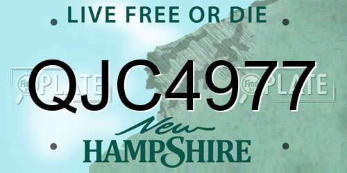 QJC4977 New Hampshire License Plate